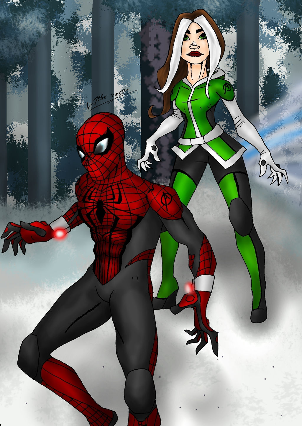 Age of Ultron: Spider-Man and Rogue by Hlontro on DeviantArt