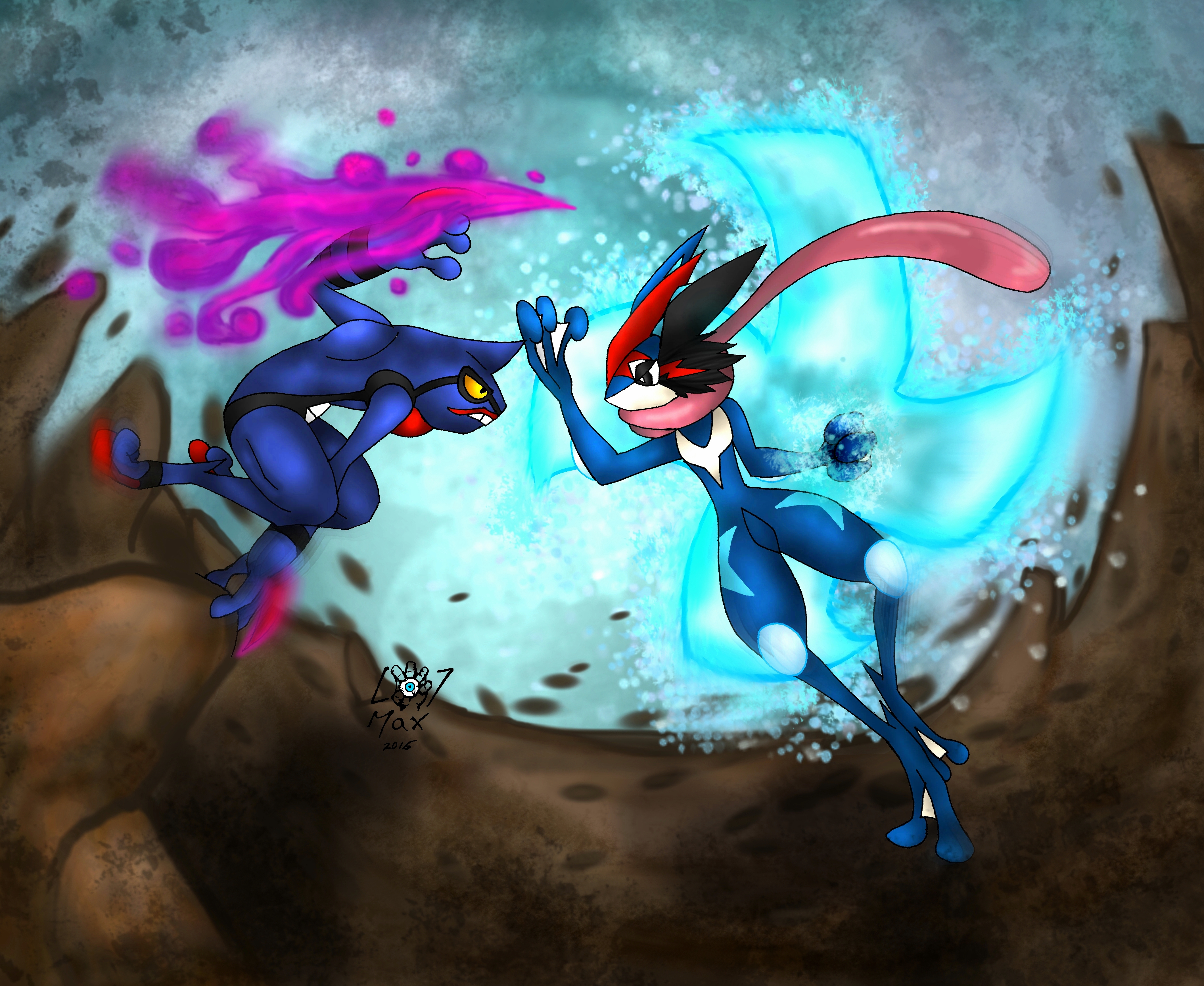 Frogs Fight by Hlontro on DeviantArt 