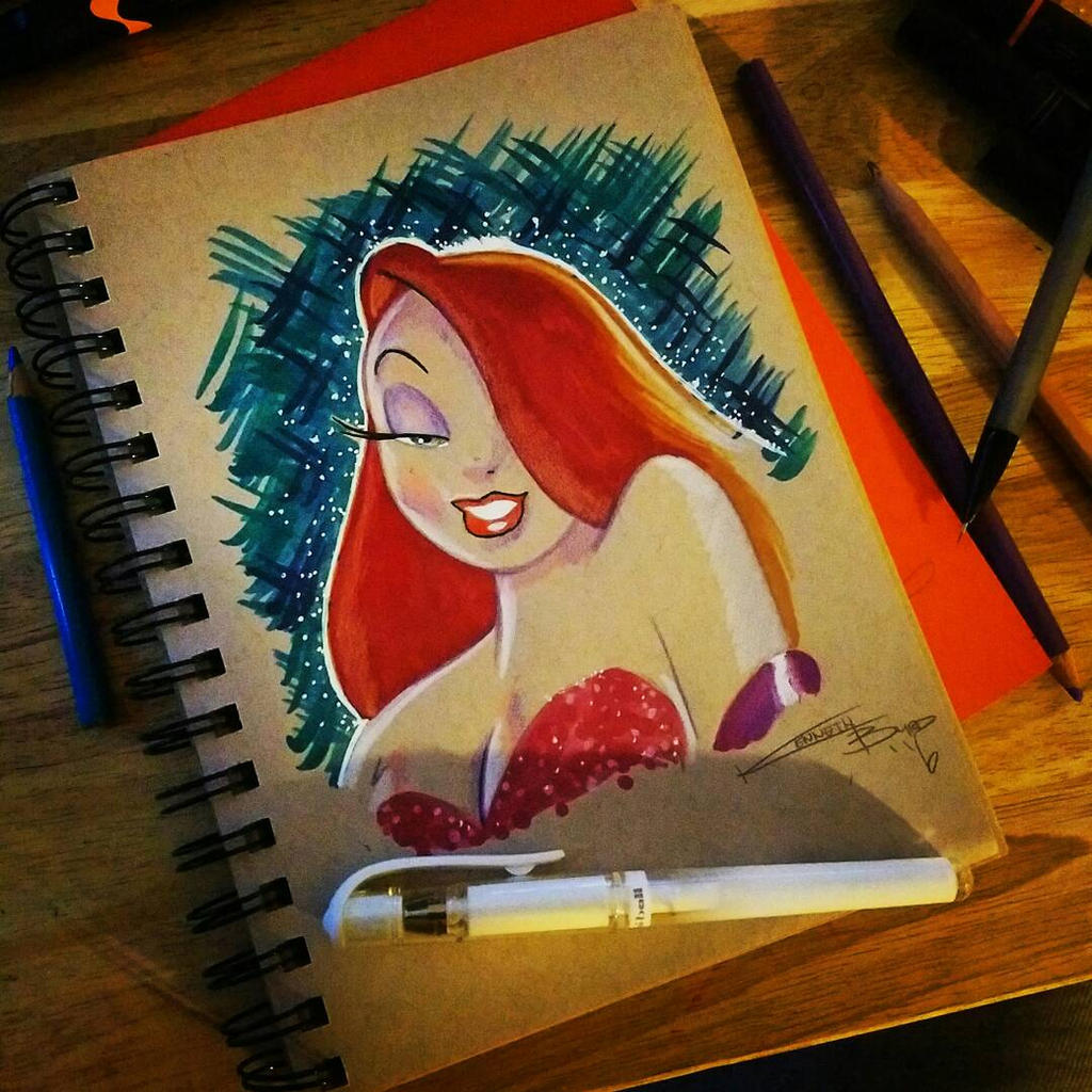 Jessica Rabbit Painting Jessica Rabbit by SmokenArts on DeviantArt