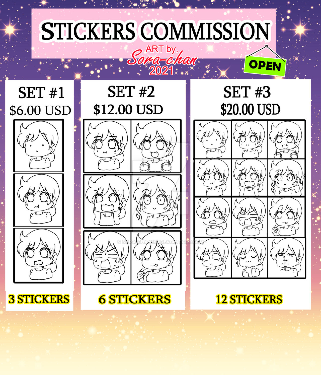 Sticker Commissions STICKER COMMISSION INFO. 2021 by sora-chan193 on DeviantArt