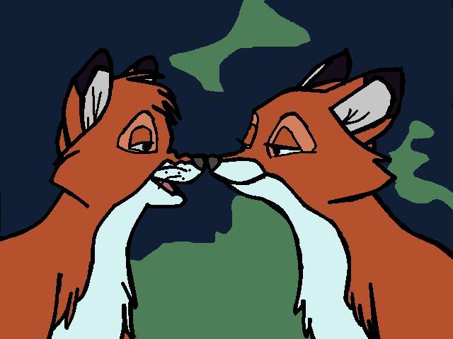 Tod and Vixey nose touch