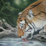 Photograph of the whole painting Thirsty Tiger