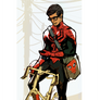 Spiderman On a Bike Texting