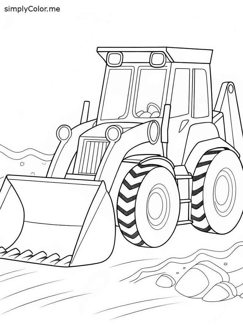 Colorable Front Loader Front loader coloring page by coloringkids on DeviantArt