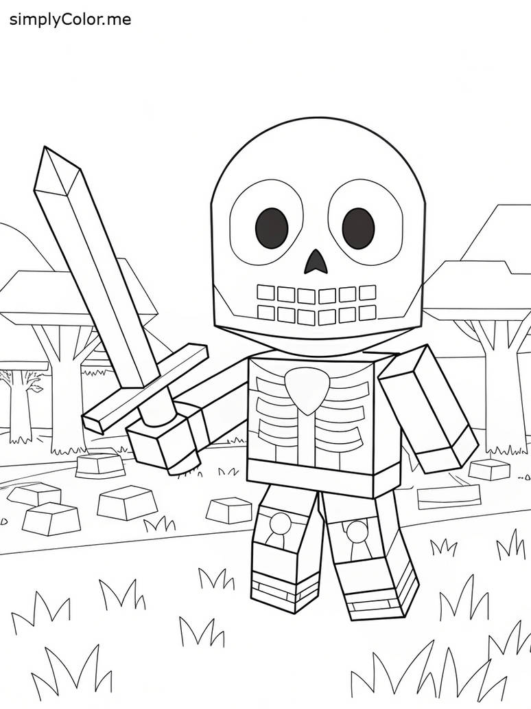 Color Minecraft Skeleton Minecraft skeleton coloring page by coloringkids on DeviantArt