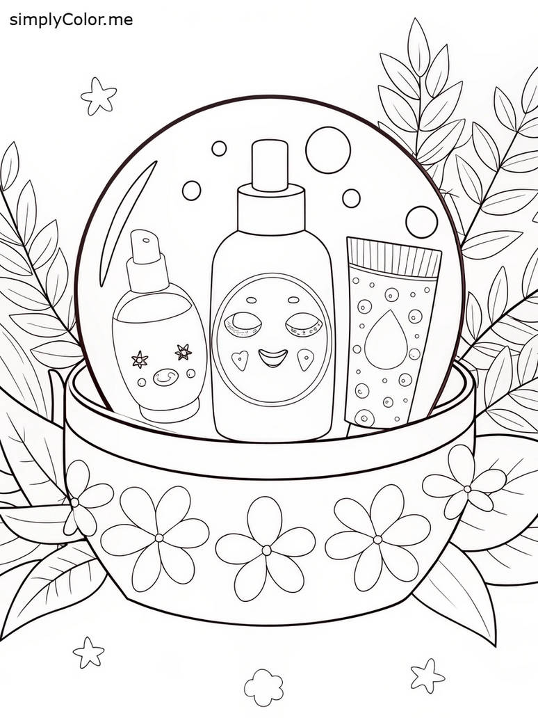 Skin Care Coloring Pages — Example 6 Skin Care Coloring Pages — Example 6