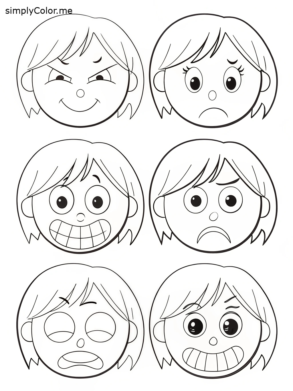 Emotion Color Drawing Emotion coloring sheet by coloringkids on DeviantArt