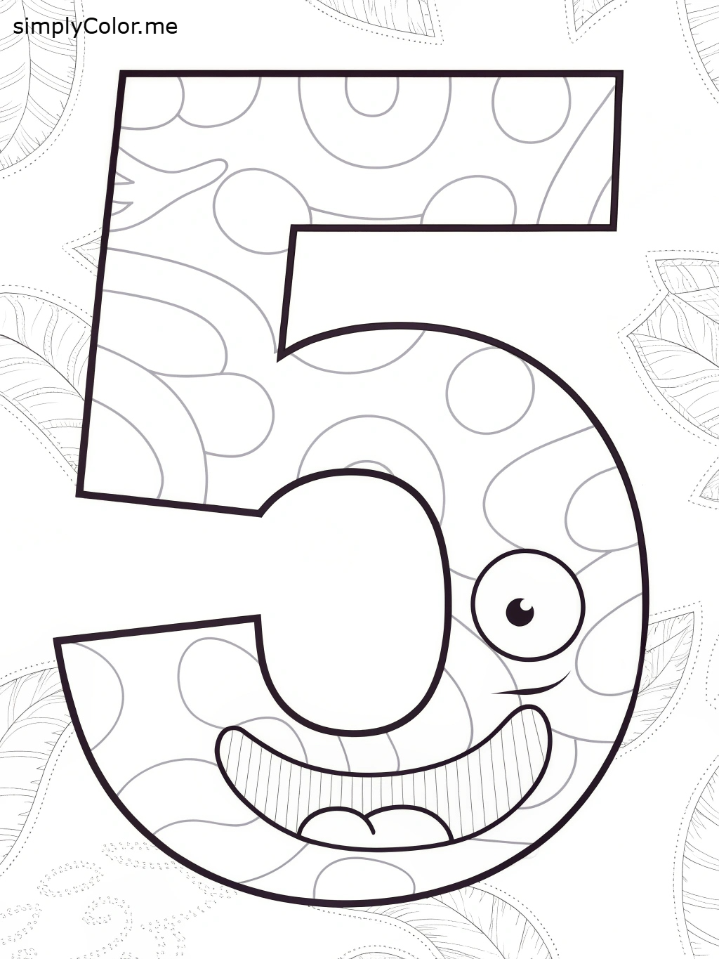 Color In Number 5 Number 5 coloring sheet by coloringkids on DeviantArt