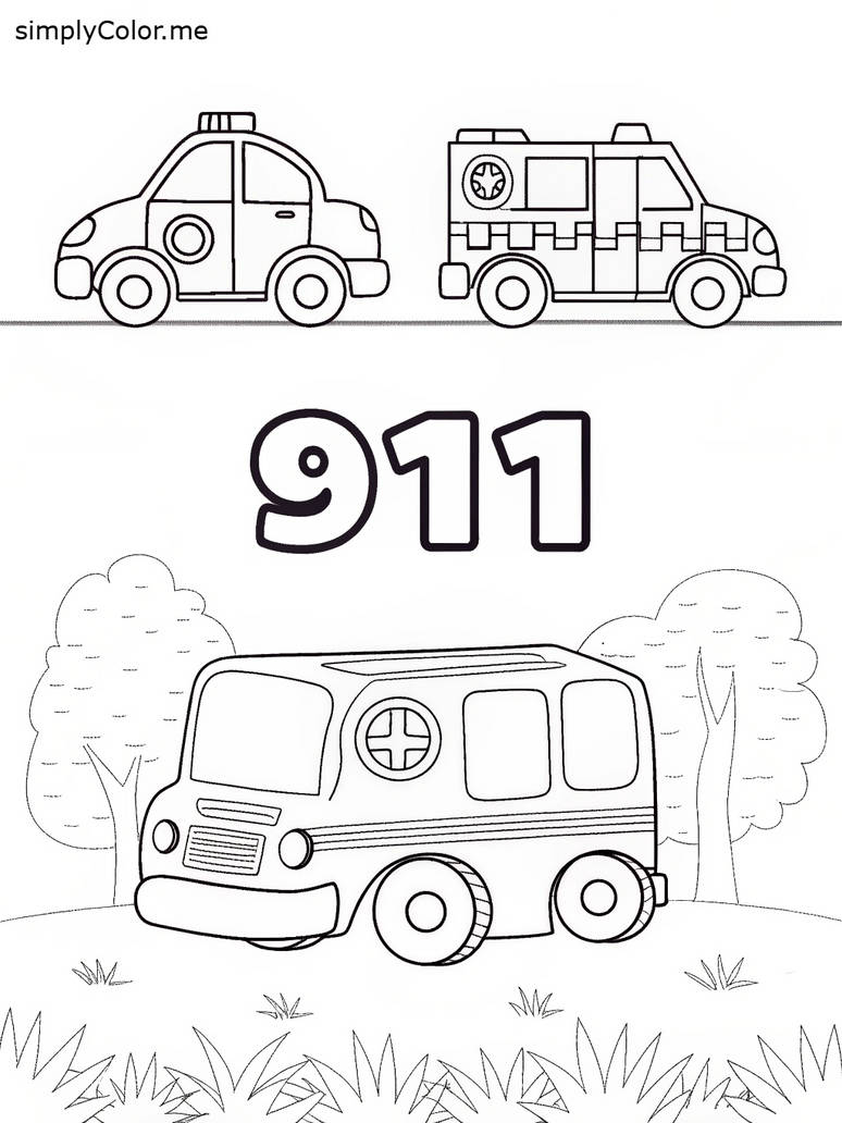Printable 911 coloring page by coloringkids on DeviantArt