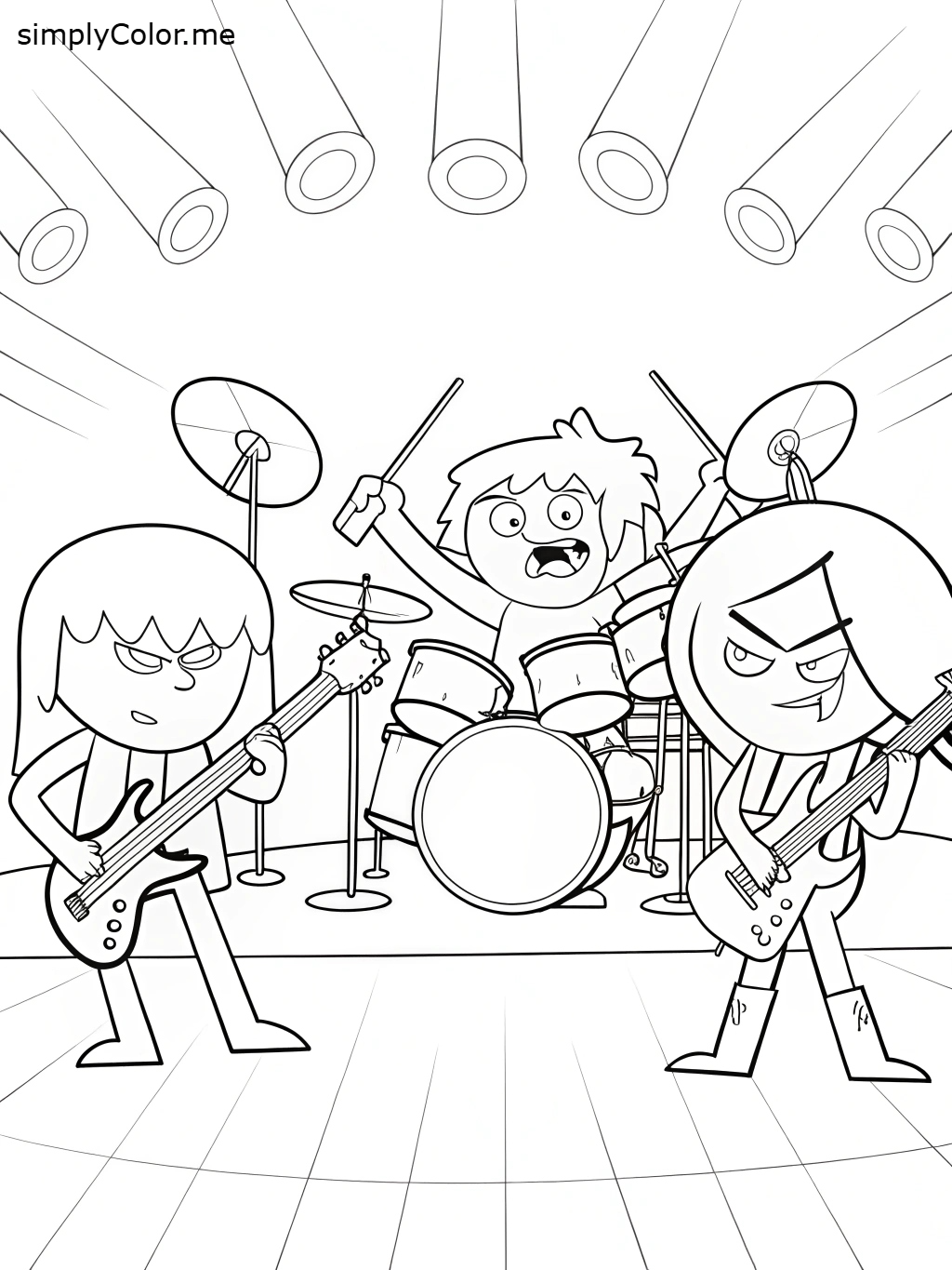 Rock band coloring sheet by coloringkids on DeviantArt