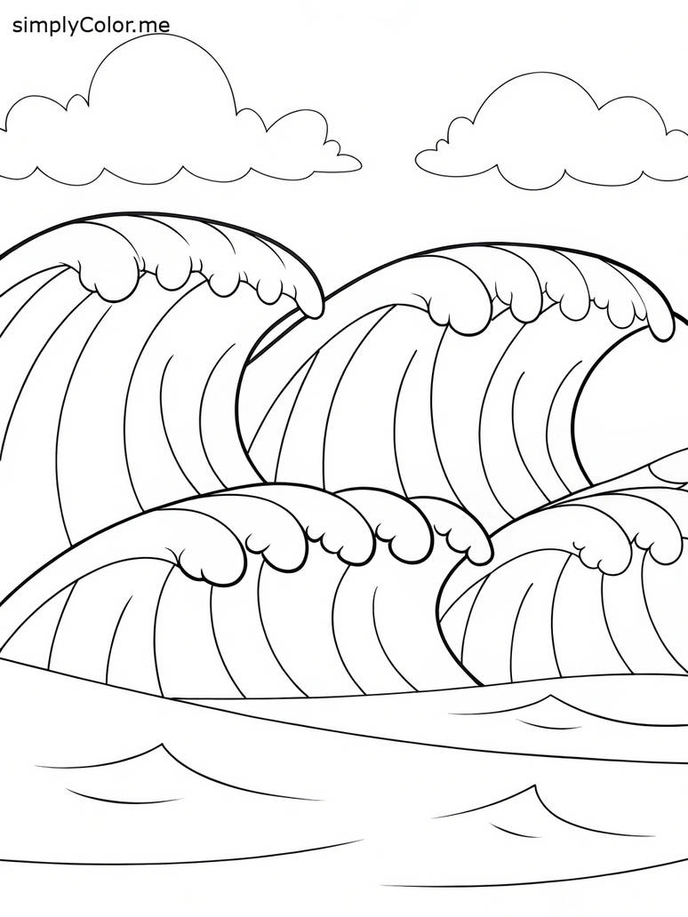 Wave Coloring Worksheet Waves coloring sheet by coloringkids on DeviantArt