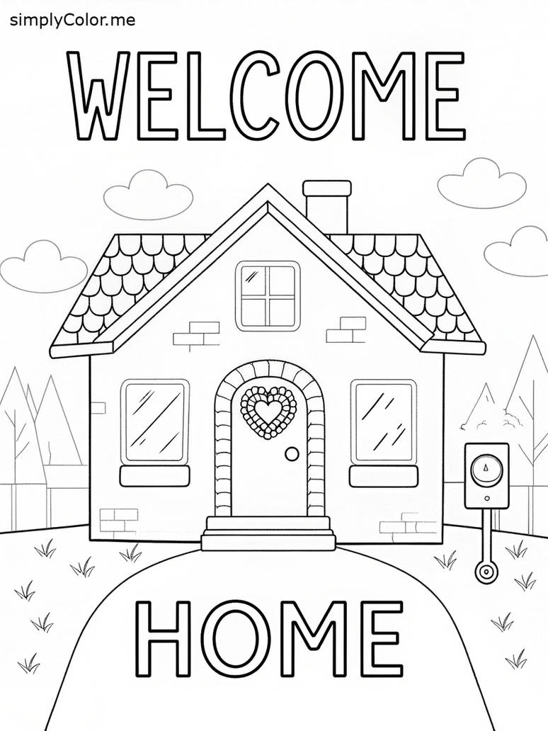 Welcome home coloring sheet by coloringkids on DeviantArt