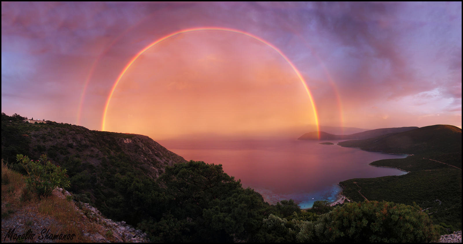 Sunset Rainbow Samos Island Greece