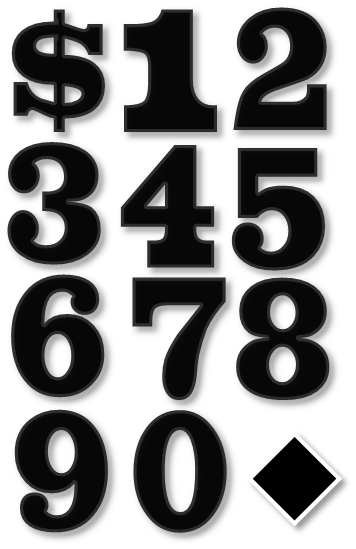 Individual Numbers (Chesterfield Font)