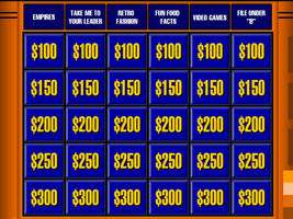 Mark's Daytime Jeopardy Board 2015