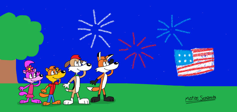 Animal Duos Watching Fireworks