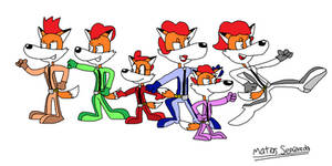 The Secret Foxes Fighting Poses