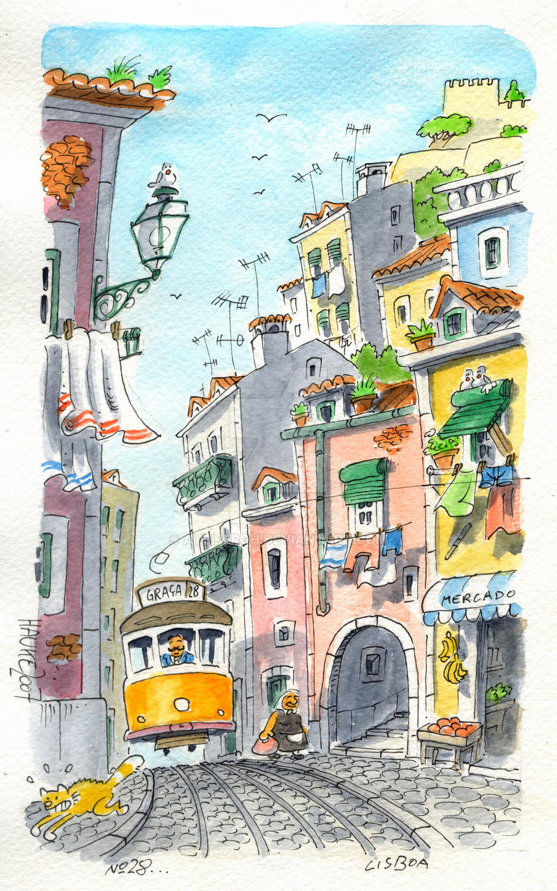 Lisbon jumping tram