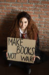 Hermione Cosplay and Make books NOT war