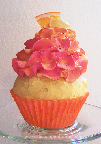 Faux Tropical Mango Cupcake