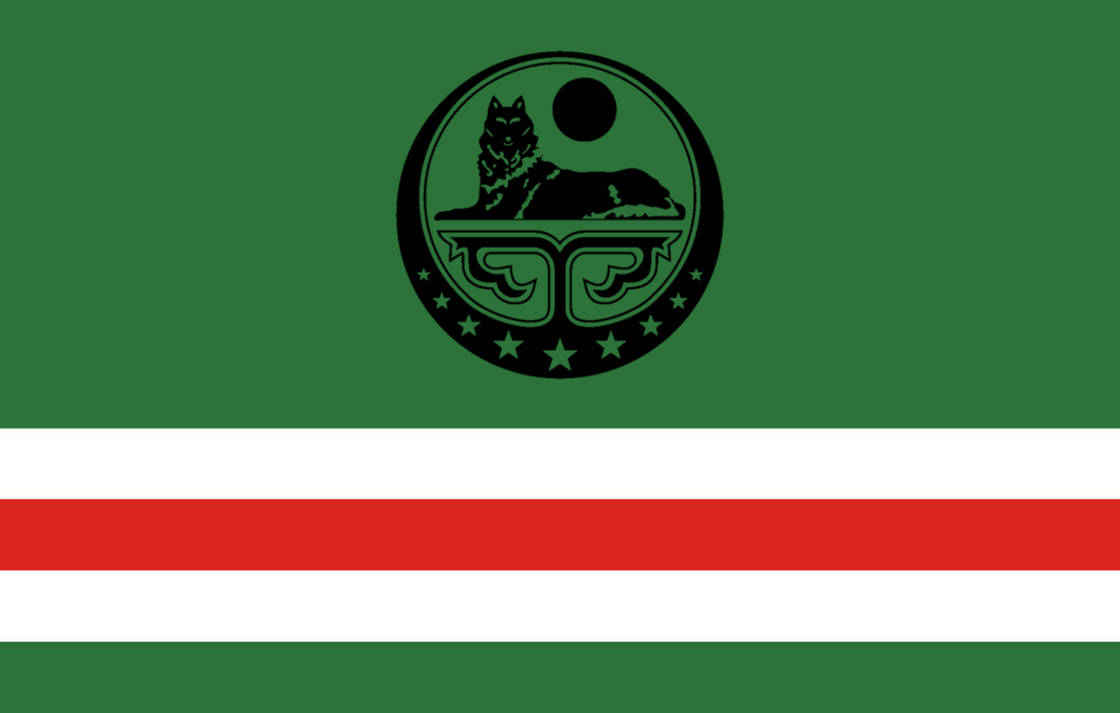 Chechen national flag with coat of arms by putongmudao on DeviantArt