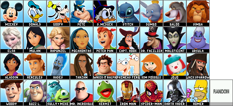 Disney Fighting Game roster idea (with DLC) by OscarMG8888 on DeviantArt