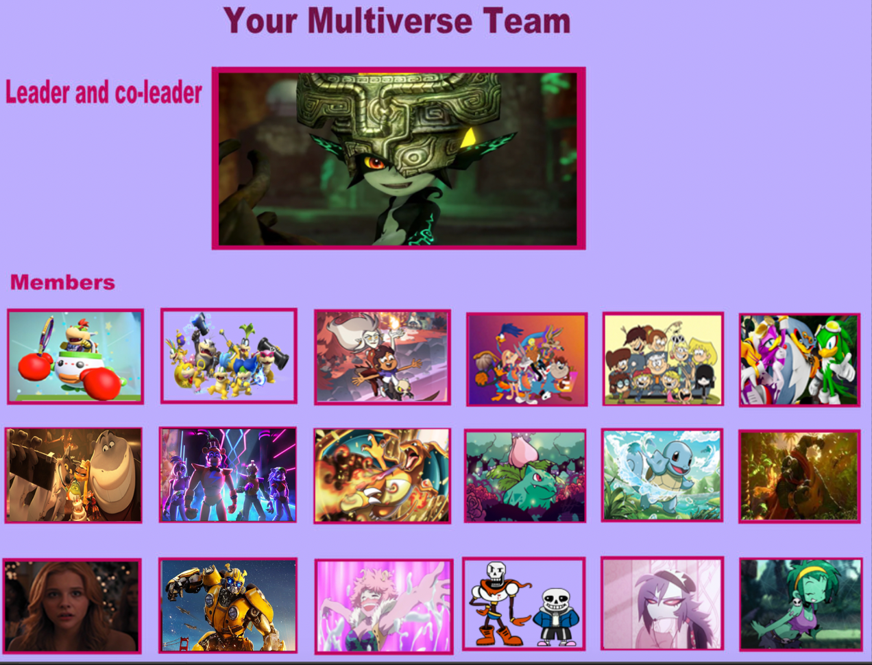 My Multiverse Team (Outdated) by LopDrieuna on DeviantArt