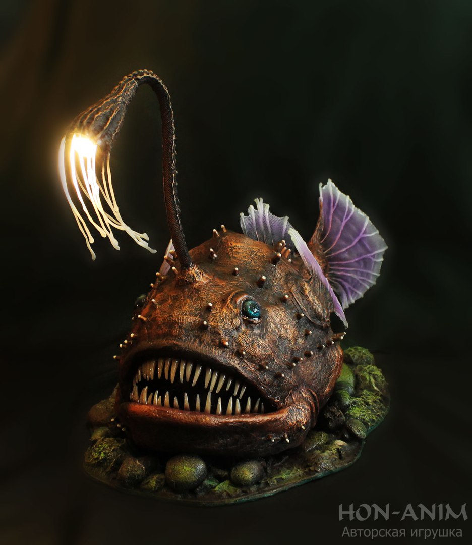 Fish-angler, made by me.Lamp.