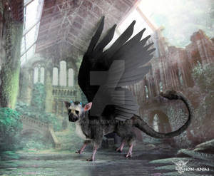 Trico, Last Guardian, with big dark wings