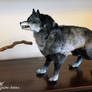 Wolf, custom, fur sculpture