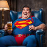 Fat Superman having a beer - 2