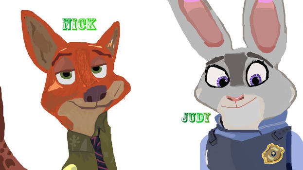 Nick Wilde And Judy Hopps (no background)