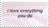 f2u - I love everything you do stamp