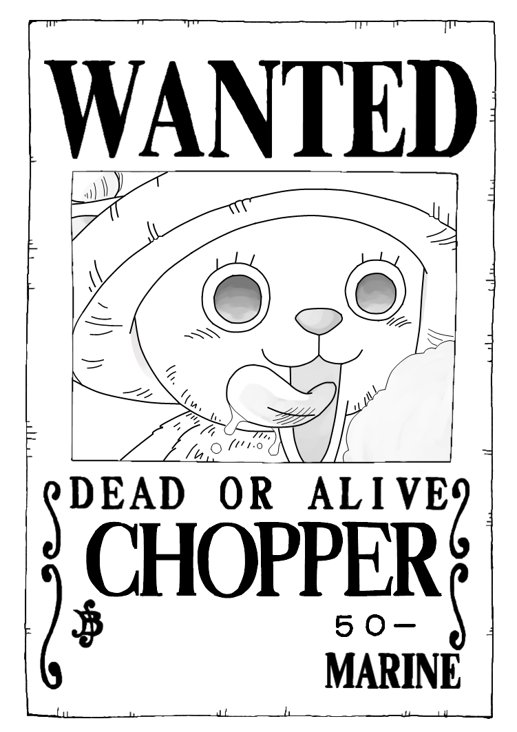 Tony Tony Chopper Wanted Poster By Trille130 On Deviantart Tony Tony Chopper Wanted Poster By Trille130 On Deviantart