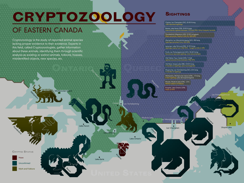 Cryptozoology in Canada: an Illustrated Map by The-Greatest-Mystery on ...