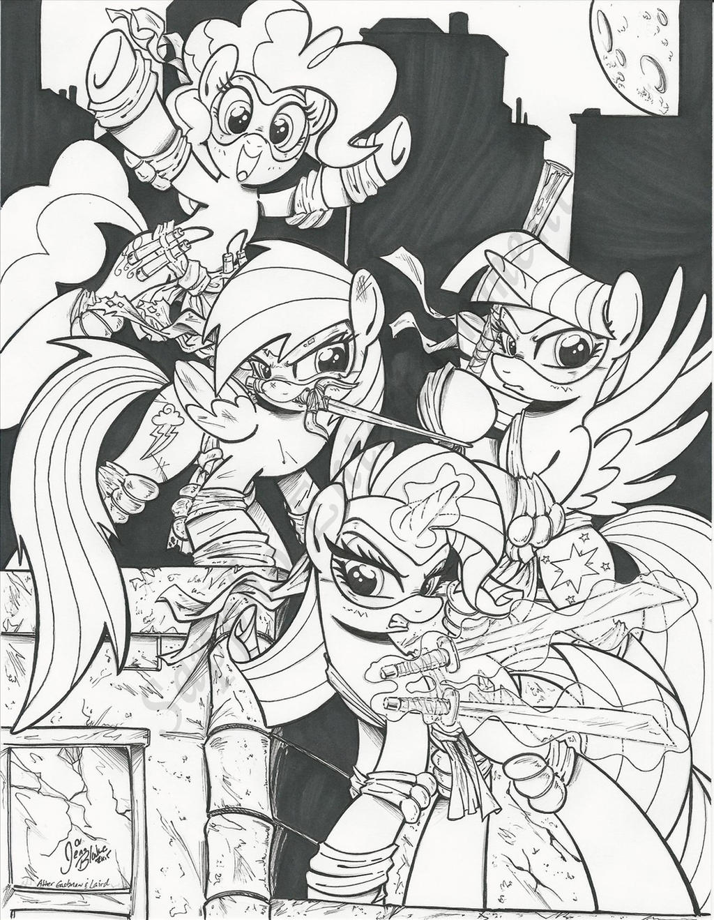 Teenage Mutant Ninja Ponies Commissions by PonyGoddess