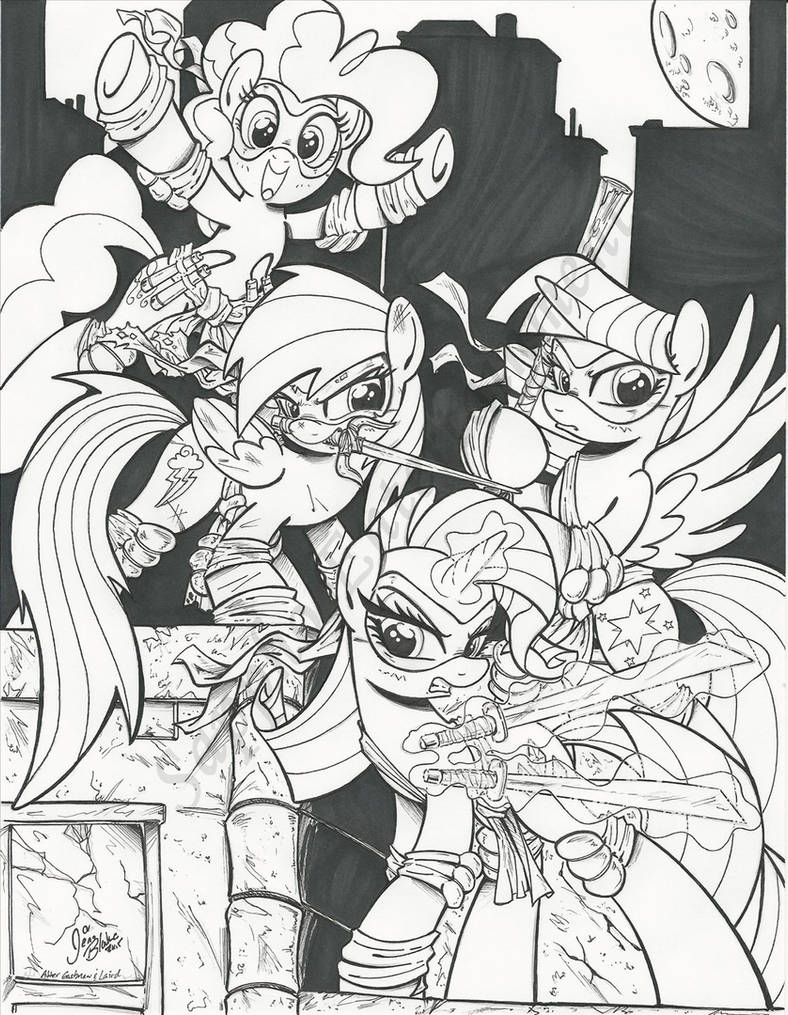 Teenage Mutant Ninja Ponies Commissions by PonyGoddess