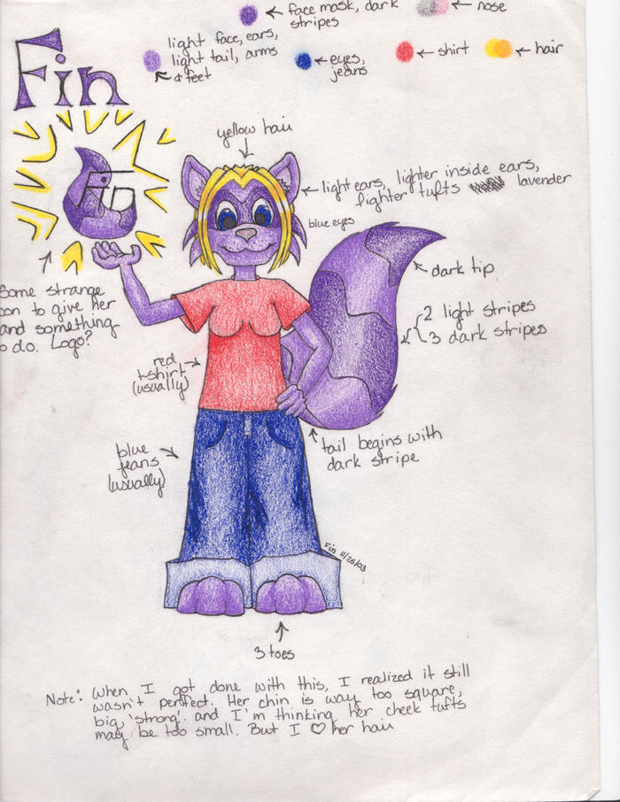 Fin Character Sheet. . . sorta by fin-fire on DeviantArt