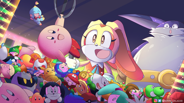 Cream The Rabbit and Big Fan Art / Crossover