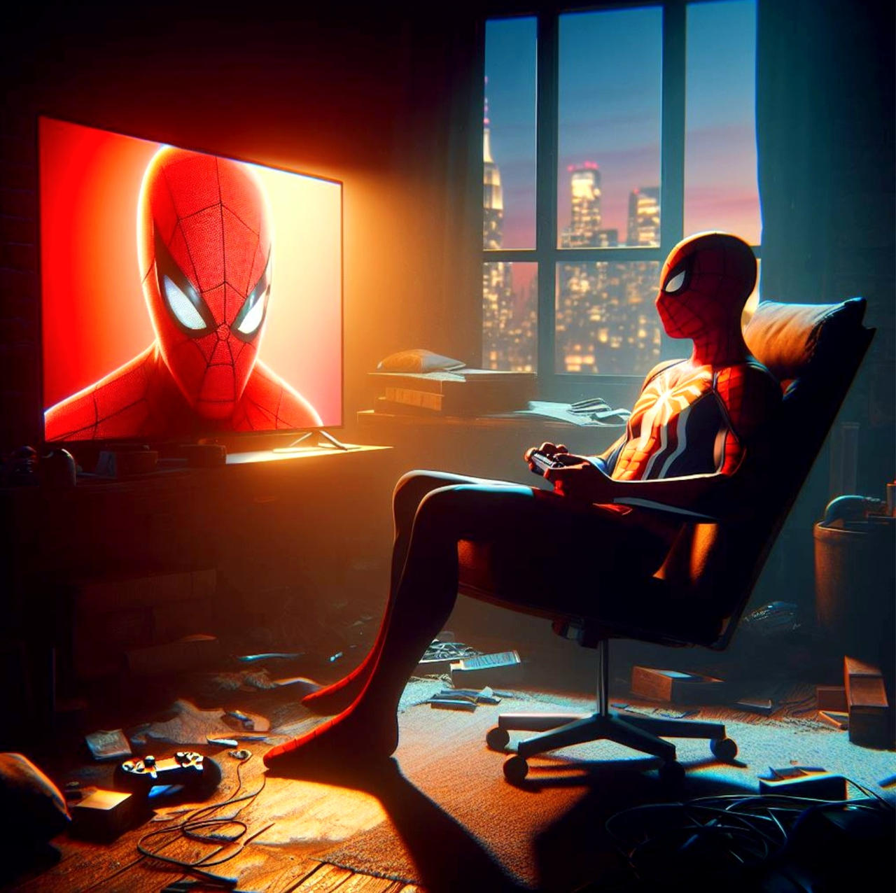 Intrepid Design Spider-Man playing Spider-Man game by IntrepidDesigns on DeviantArt