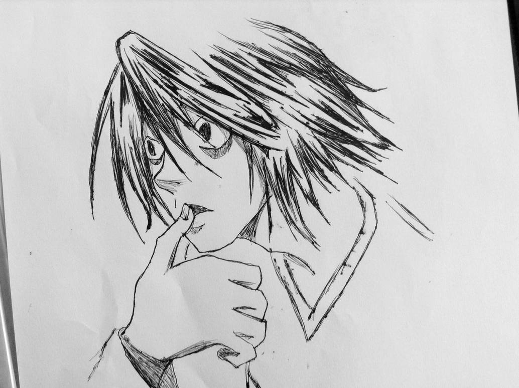 Ryuzaki pencil art work. : r/deathnote
