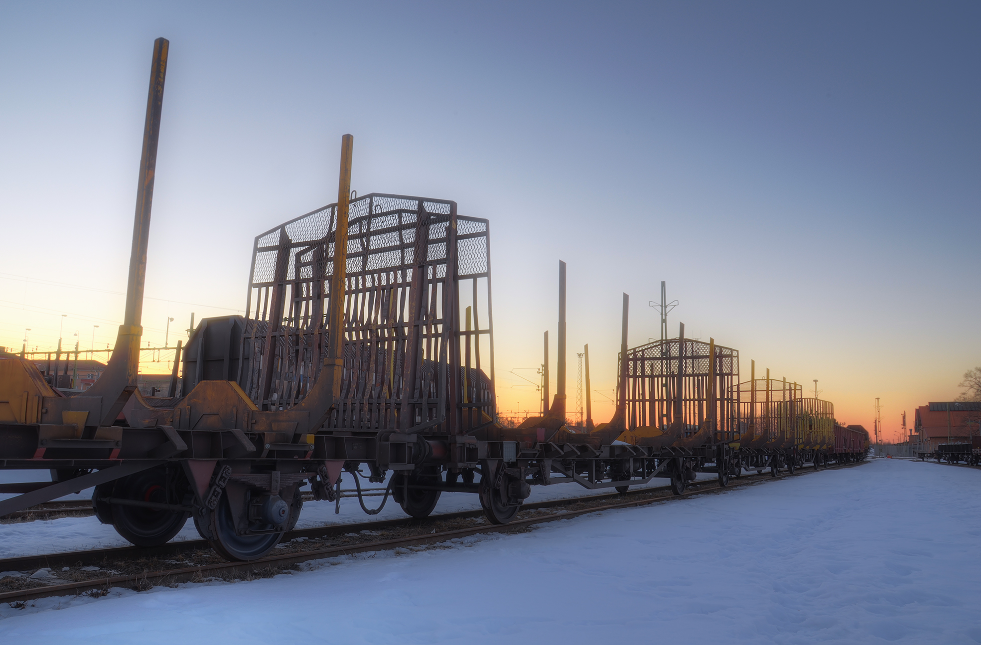 Rail Yard at Sunset