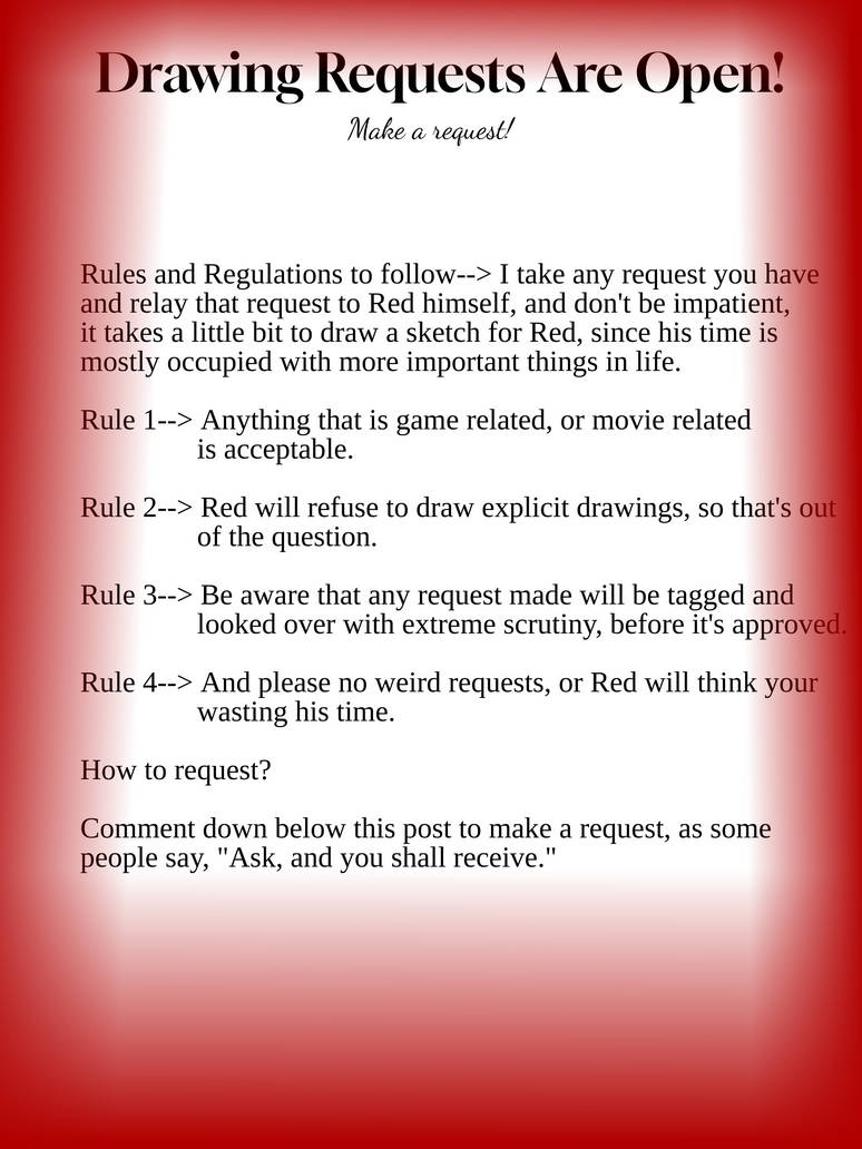 Drawing Request Rule Sheet by RedRockFan on DeviantArt