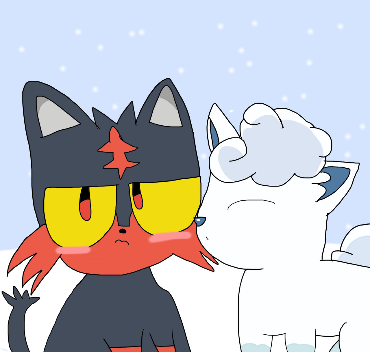 Litten x Alolan vulpix by Doodlebobthedrawing on DeviantArt