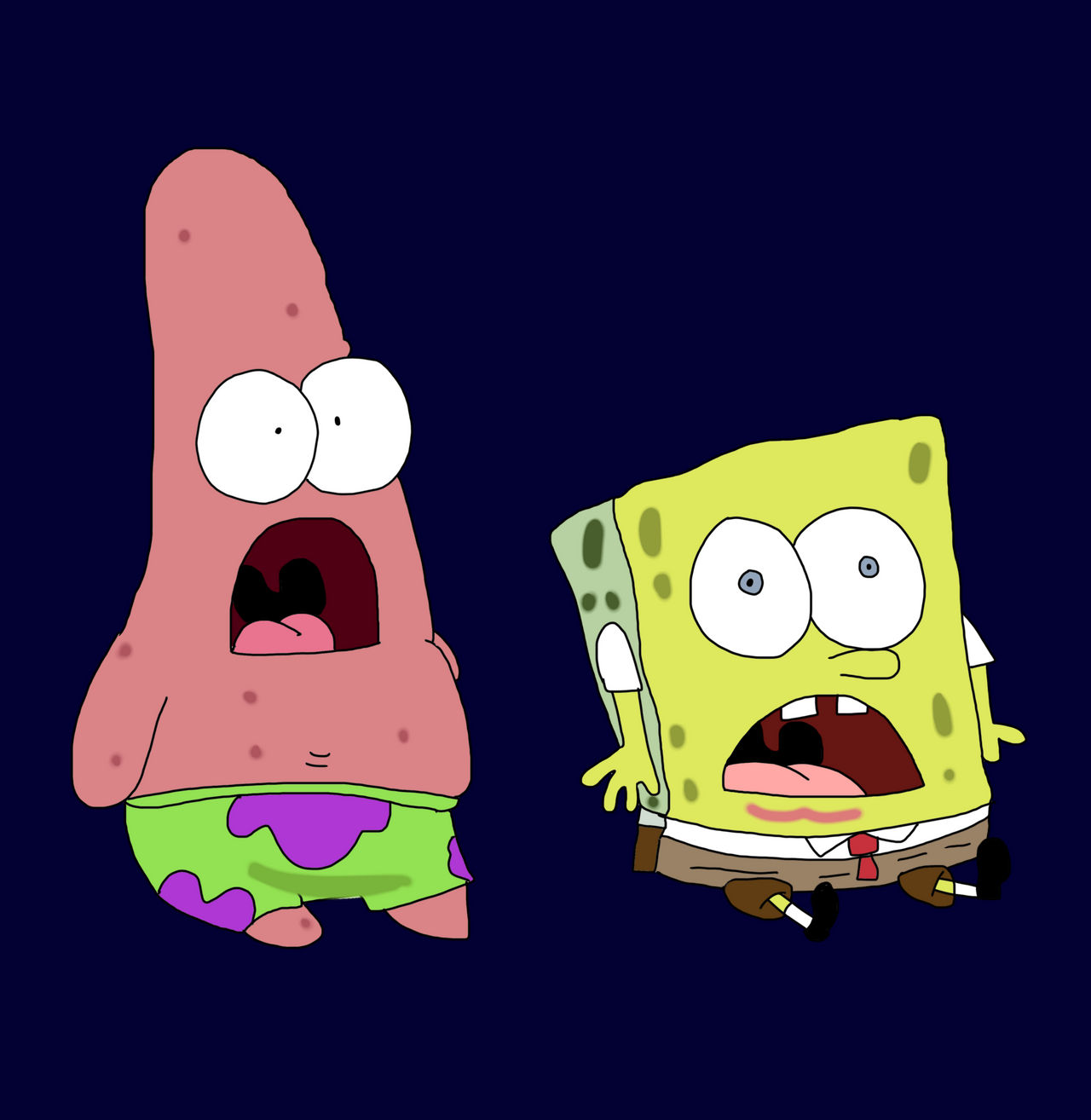 Surprised Spongebob And Patrick By Doodlebobthedrawing On Deviantart