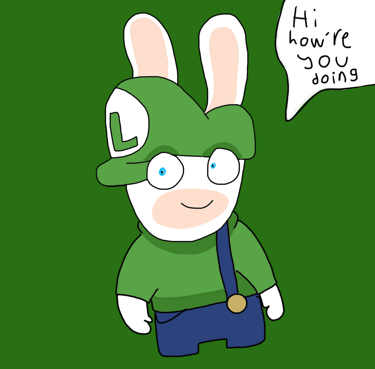 Rabbid Luigi by Doodlebobthedrawing on DeviantArt