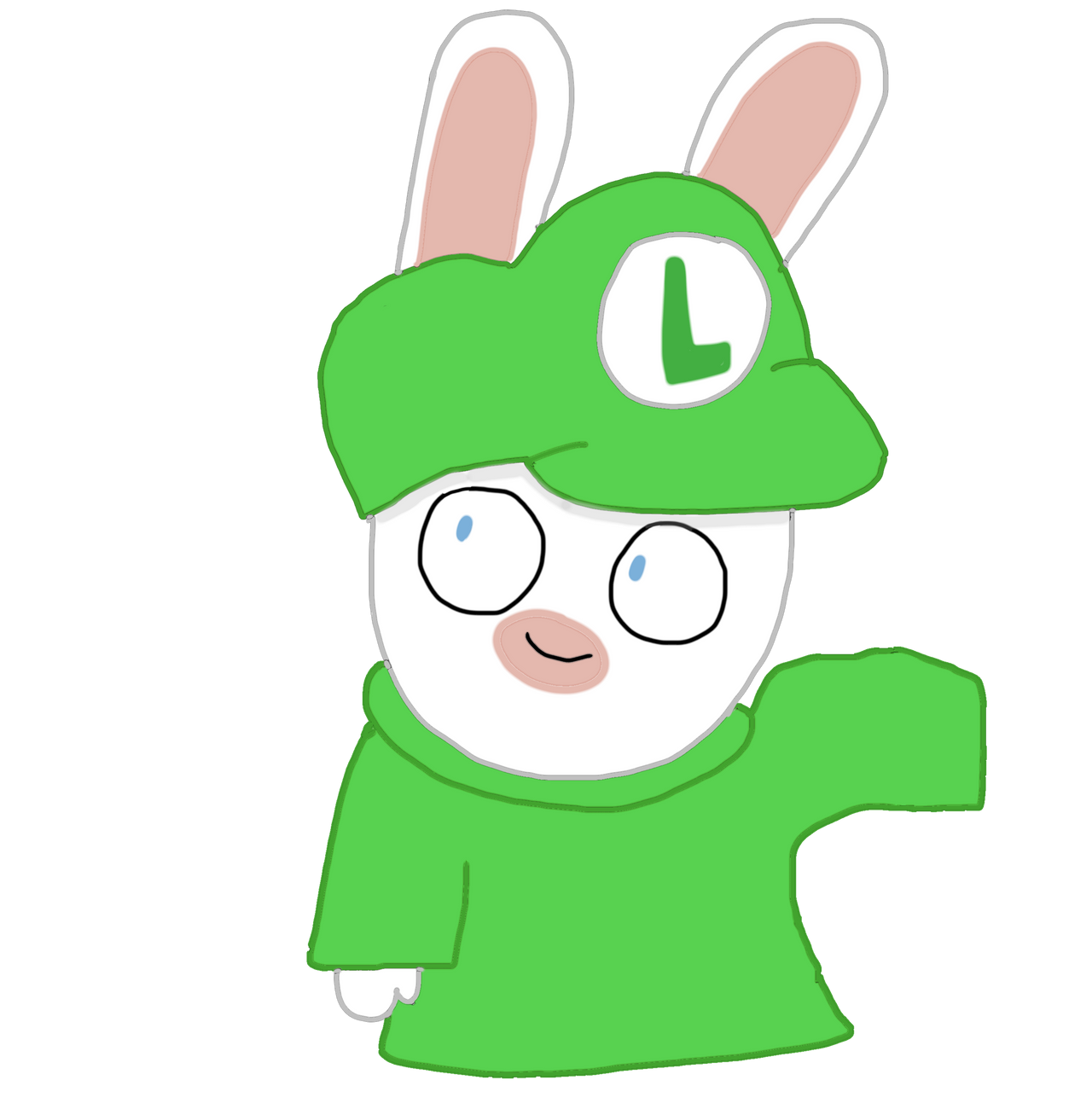 Little rabbid luigi by Doodlebobthedrawing on DeviantArt