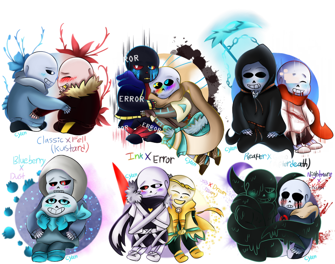 Undertale Au Some Sanscest Ships By The Cyan Wolf On Deviantart