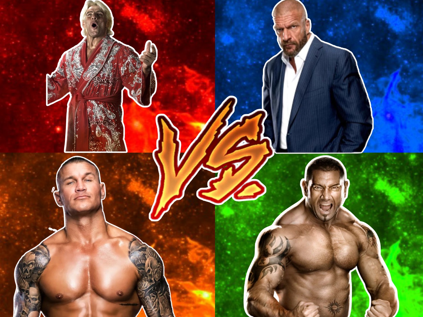 Ric Flair VS Triple H VS Randy Orton VS Batista by RuthlessGuide1468 on ...