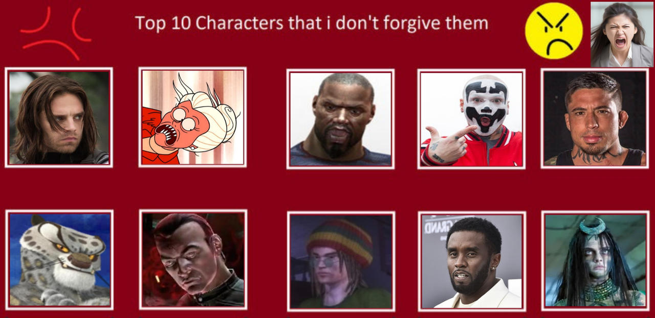 Top 10 Characters I DO NOT Forgive Them! - Part 9 by RuthlessGuide1468 ...